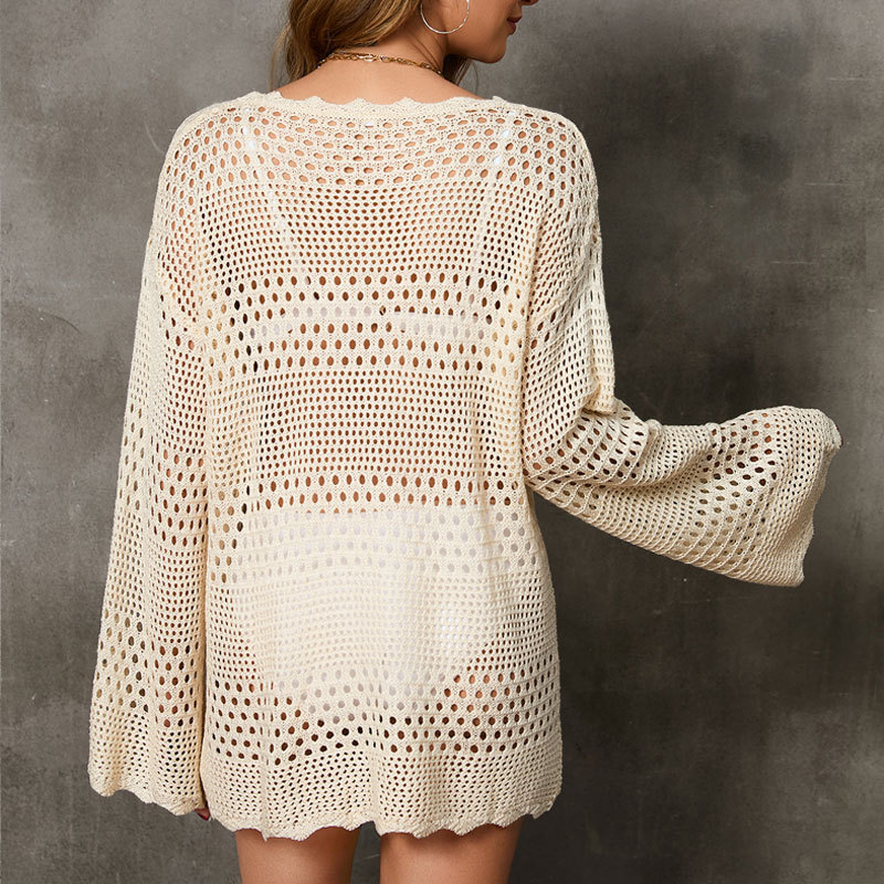 Туніка пляжна в'язана oversize Mila Ricco Serenity Beige - Зображення 6